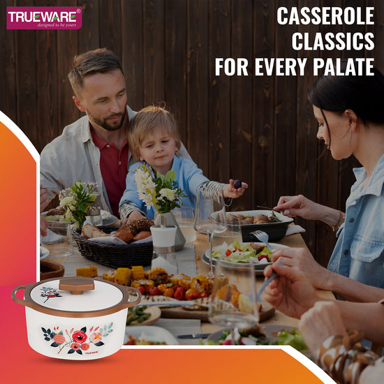 Floraa Casserole | 3000 Ml | Thermoware Casserole | Bpa Free | Inner Steel Outer Plastic