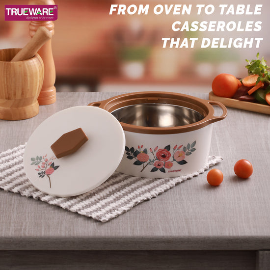 Floraa Casserole | 3000 Ml | Thermoware Casserole | Bpa Free | Inner Steel Outer Plastic