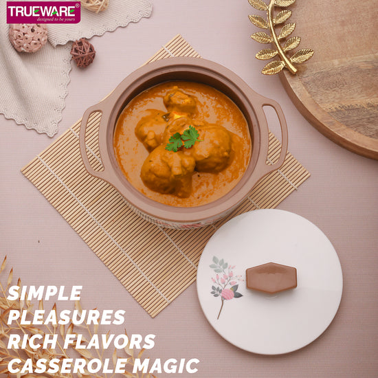 Floraa Casserole | 3000 Ml | Thermoware Casserole | Bpa Free | Inner Steel Outer Plastic