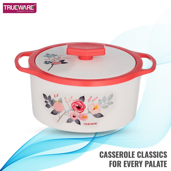 Floraa Casserole | 3000 Ml | Thermoware Casserole | Bpa Free | Inner Steel Outer Plastic