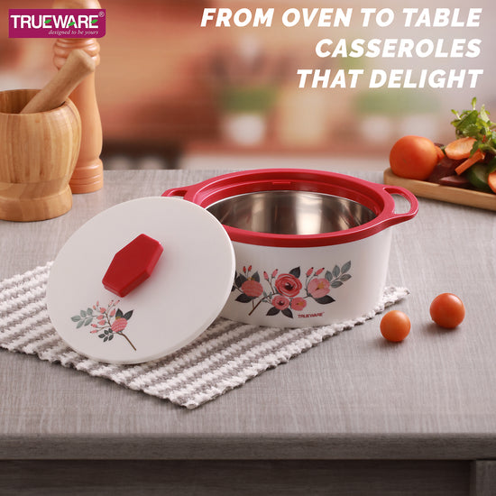 Floraa Casserole | 3000 Ml | Thermoware Casserole | Bpa Free | Inner Steel Outer Plastic