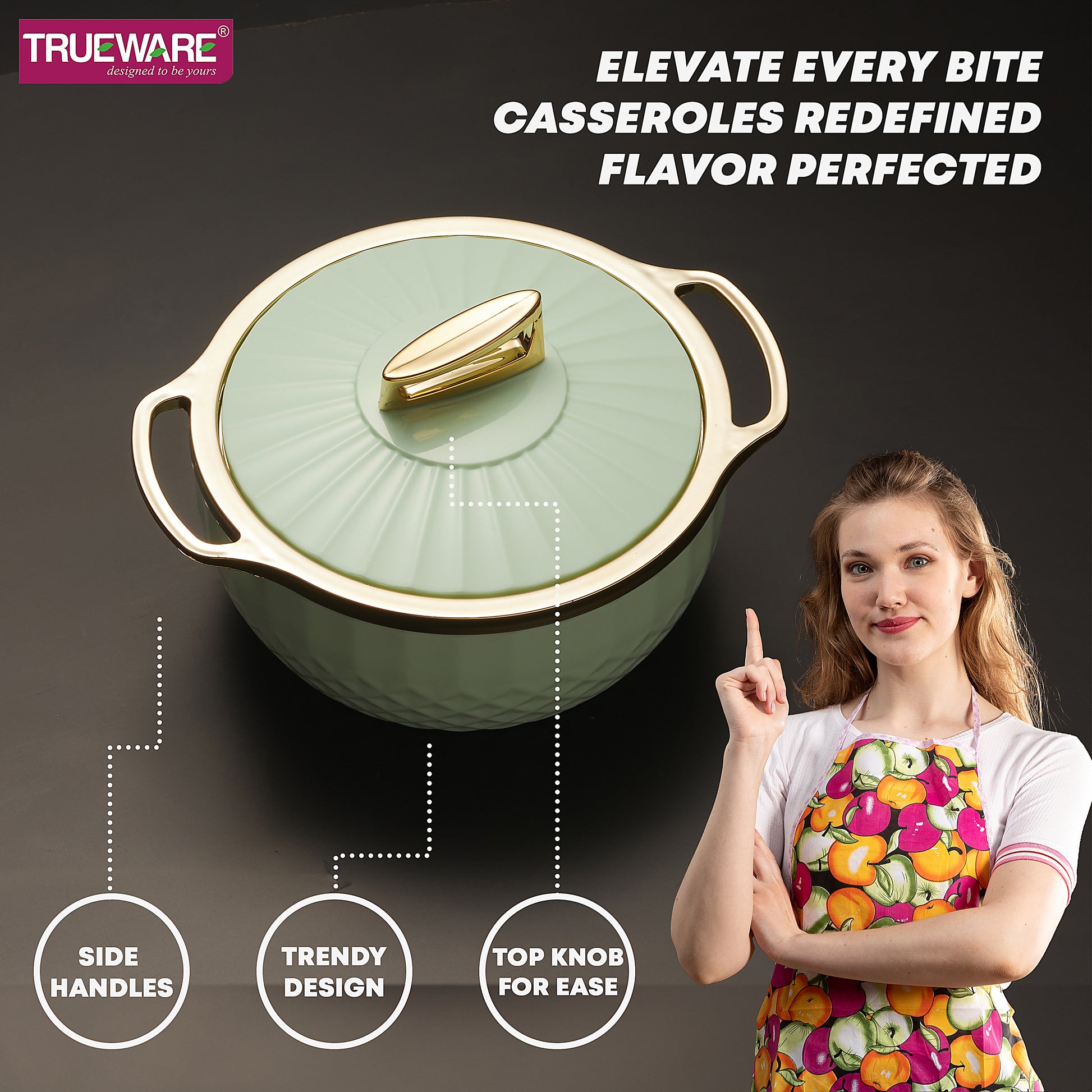 Krystal Casserole Inner Steel Casserole, 1500 Ml | Pu Insulated