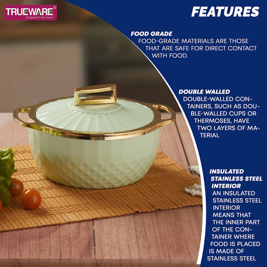 Krystal Casserole Inner Steel Casserole, 1500 Ml | Pu Insulated