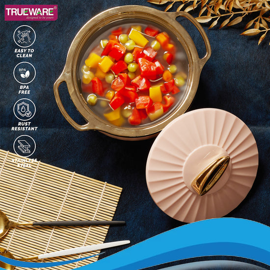 Krystal Casserole Inner Steel Casserole, 1500 Ml | Pu Insulated