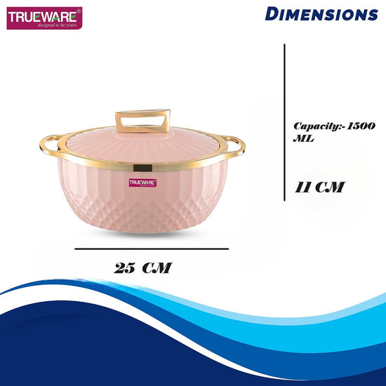 Krystal Casserole Inner Steel Casserole, 1500 Ml | Pu Insulated