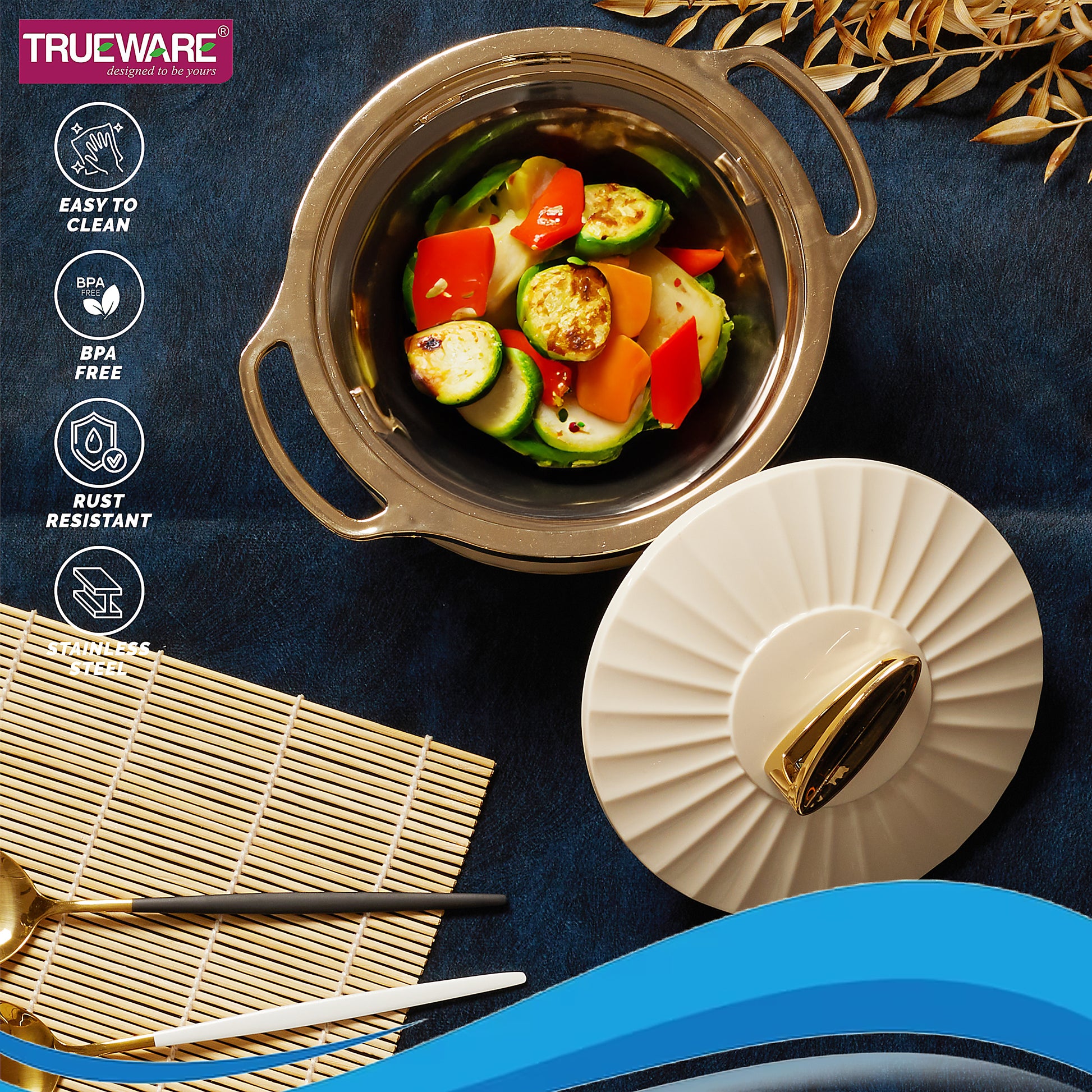 Krystal Casserole Inner Steel Casserole, 1500 Ml | Pu Insulated