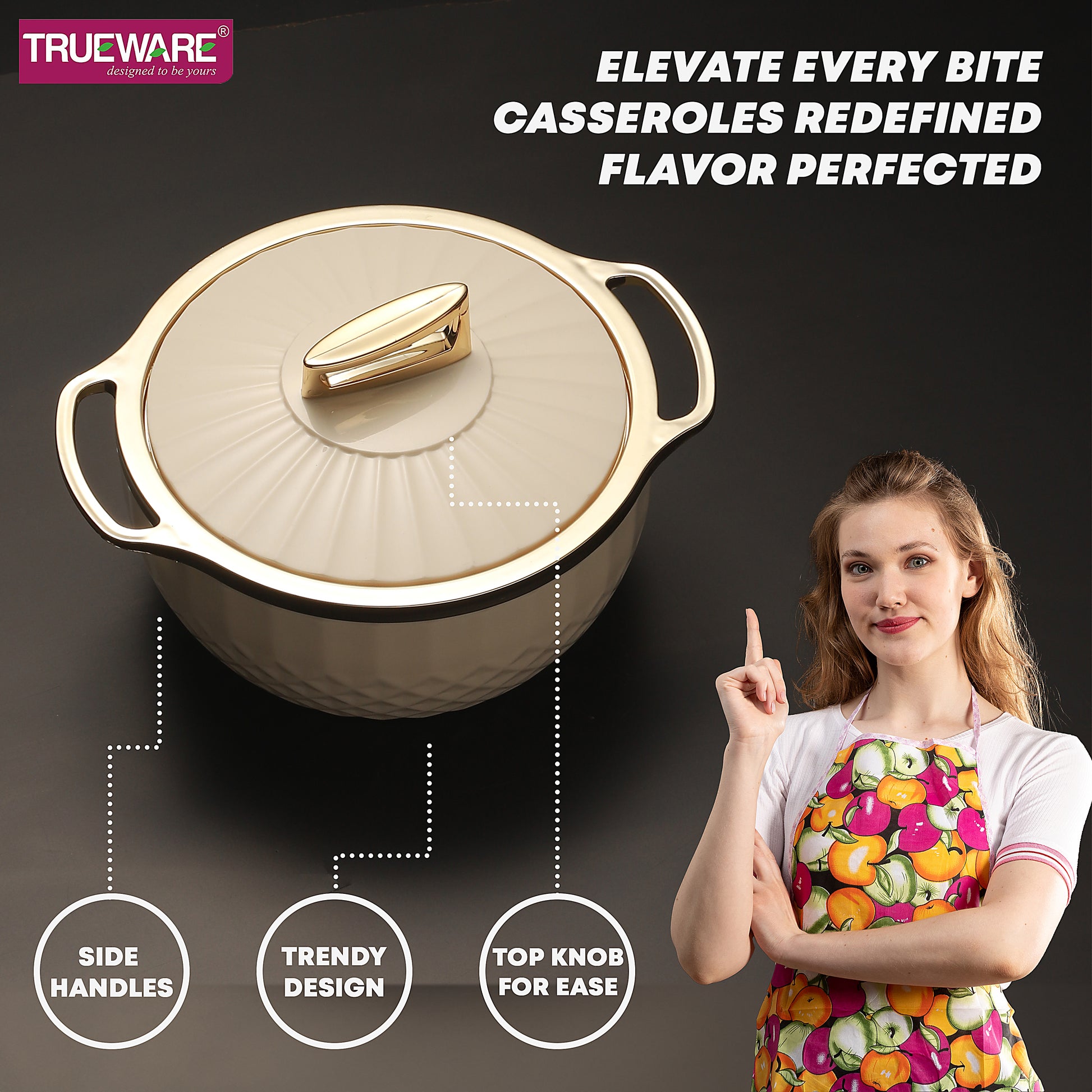 Krystal Casserole Inner Steel Casserole, 1500 Ml | Pu Insulated