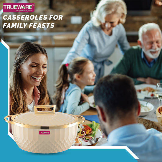 Krystal Casserole Inner Steel Casserole, 1500 Ml | Pu Insulated