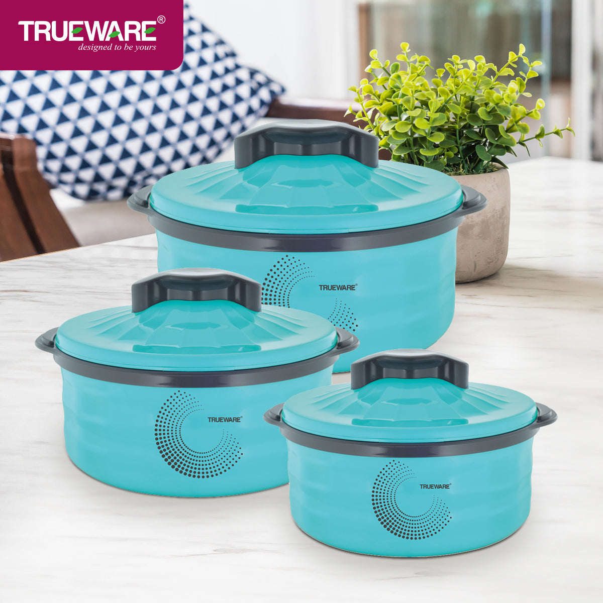 Stylus Casserole Set Of 3 |Inner Steel Casserole | Pu Insulated (1000, 1500 & 2000Ml)