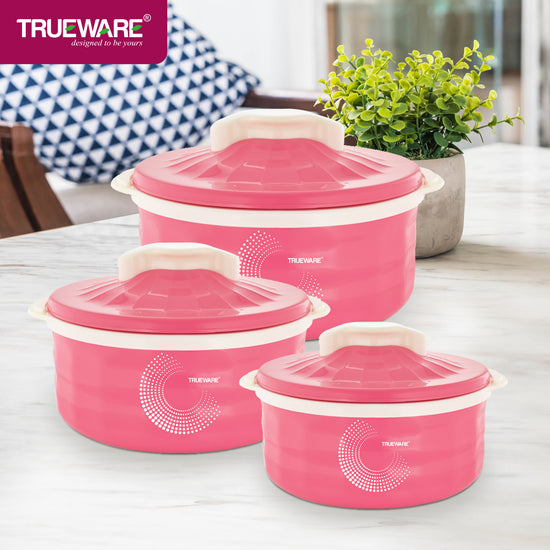 Stylus Casserole Set Of 3 |Inner Steel Casserole | Pu Insulated (1000, 1500 & 2000Ml)
