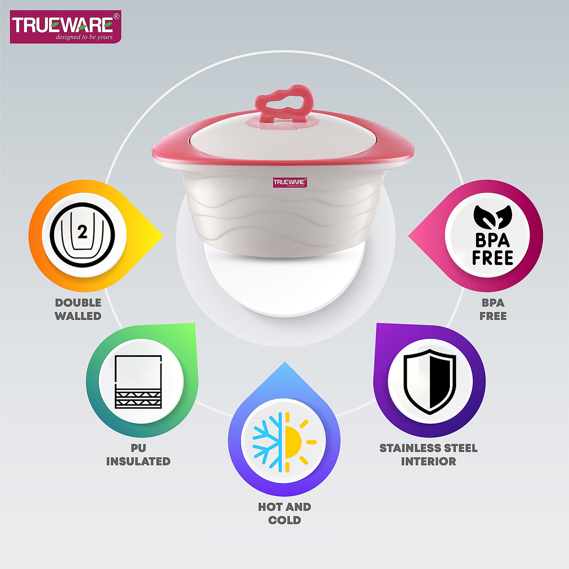 Zinna Impulse 1800 Inner Steel Casserole, 1500 Ml | Pu Insulated