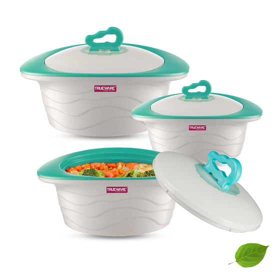 Zinna Impluse Casserole Set Of 3,750Ml/1000Ml/1500Ml Inner Steel