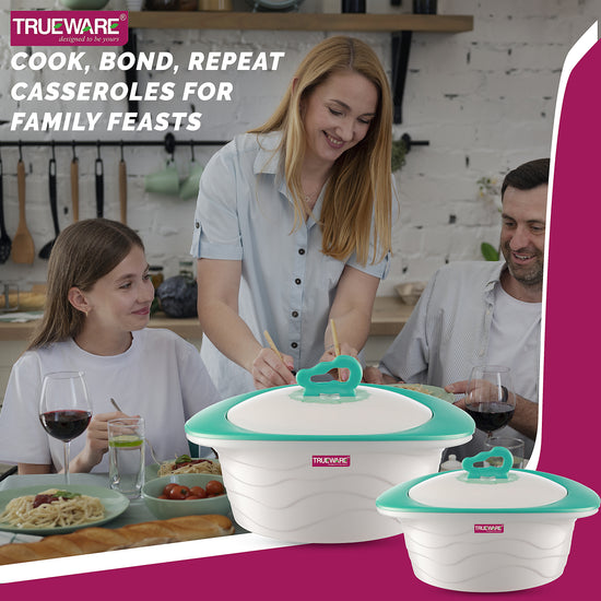 Zinna Impluse Casserole Set Of 3,750Ml/1000Ml/1500Ml Inner Steel