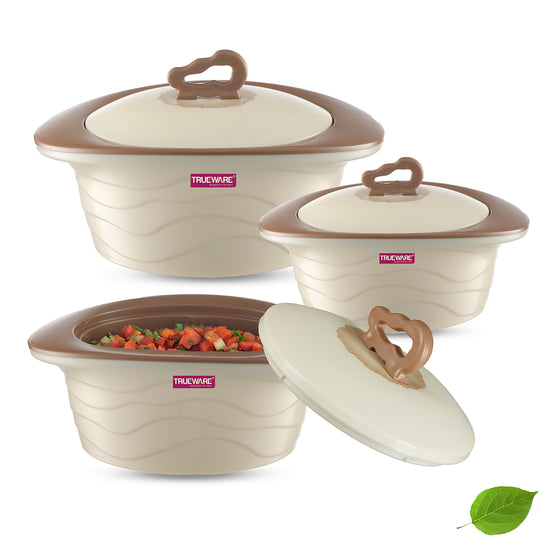 Zinna Impluse Casserole Set Of 3,750Ml/1000Ml/1500Ml Inner Steel