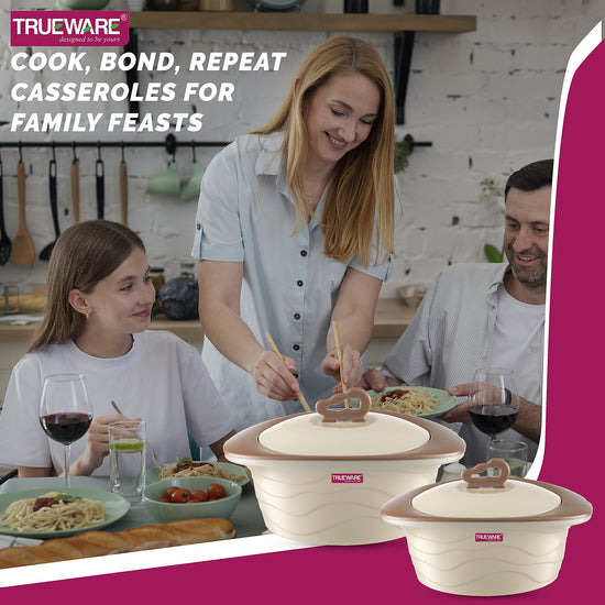 Zinna Impluse Casserole Set Of 3,750Ml/1000Ml/1500Ml Inner Steel