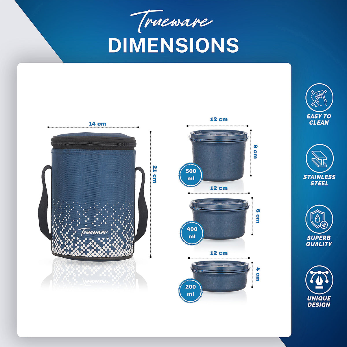 Trueware Prime Soft Lunch Pack I 3 containers