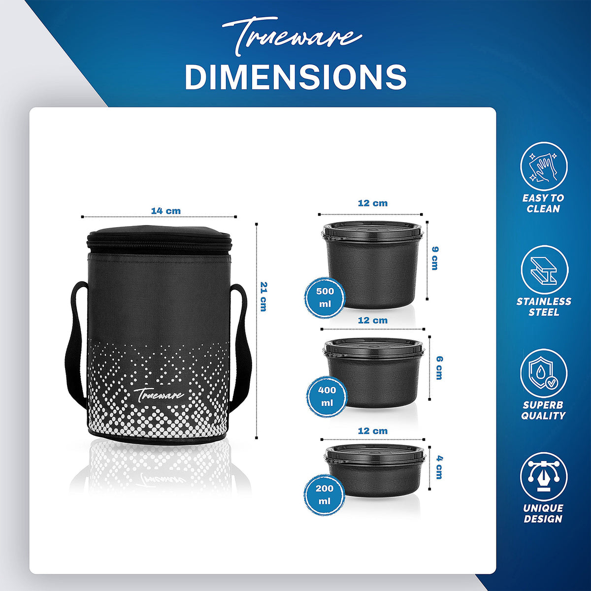 Trueware Prime Soft Lunch Pack I 3 containers