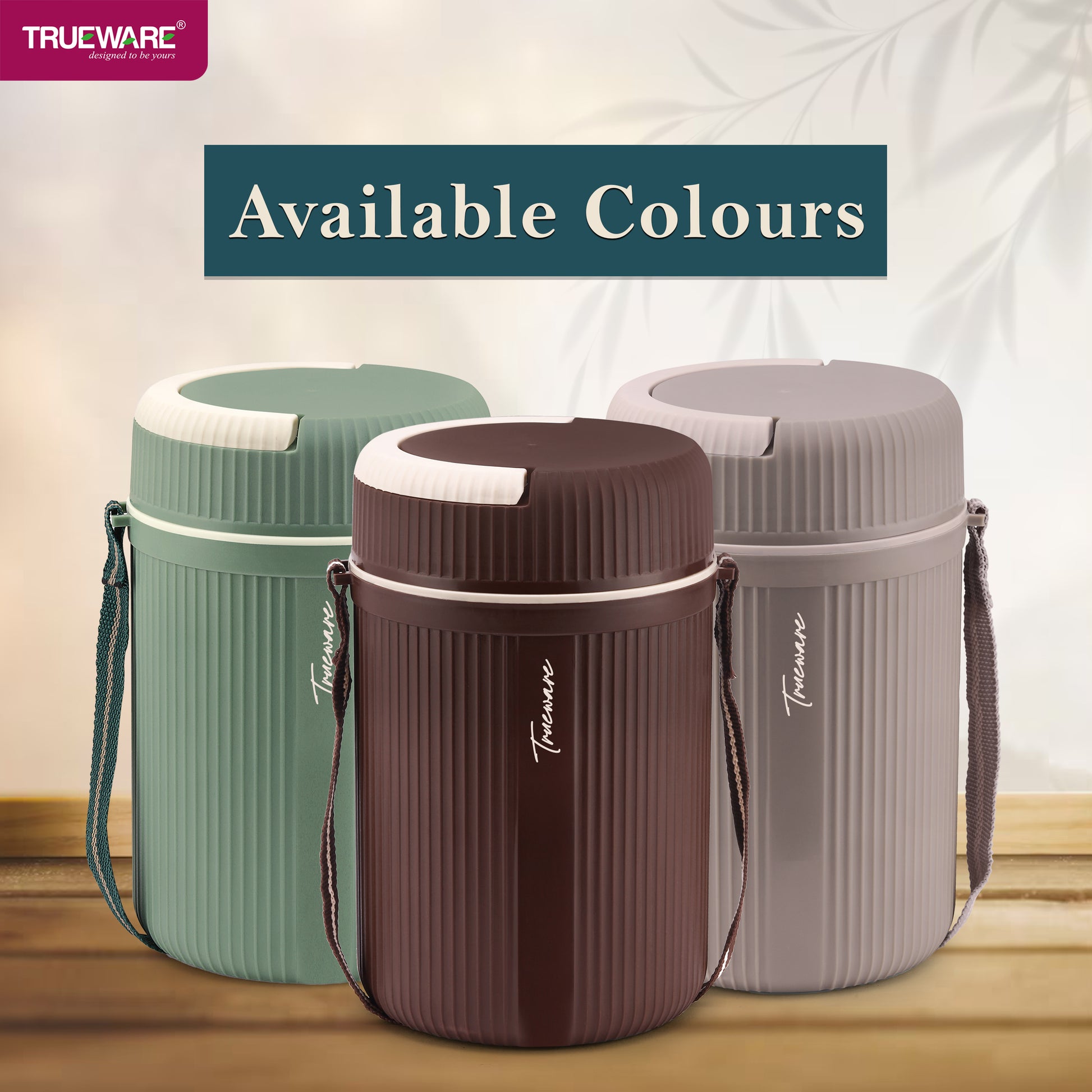 Trueware GRUB 2 Double Wall Insulated Hot Lunch Box with 2 SS Container 300 ML Each & 1 SS Container 200ML