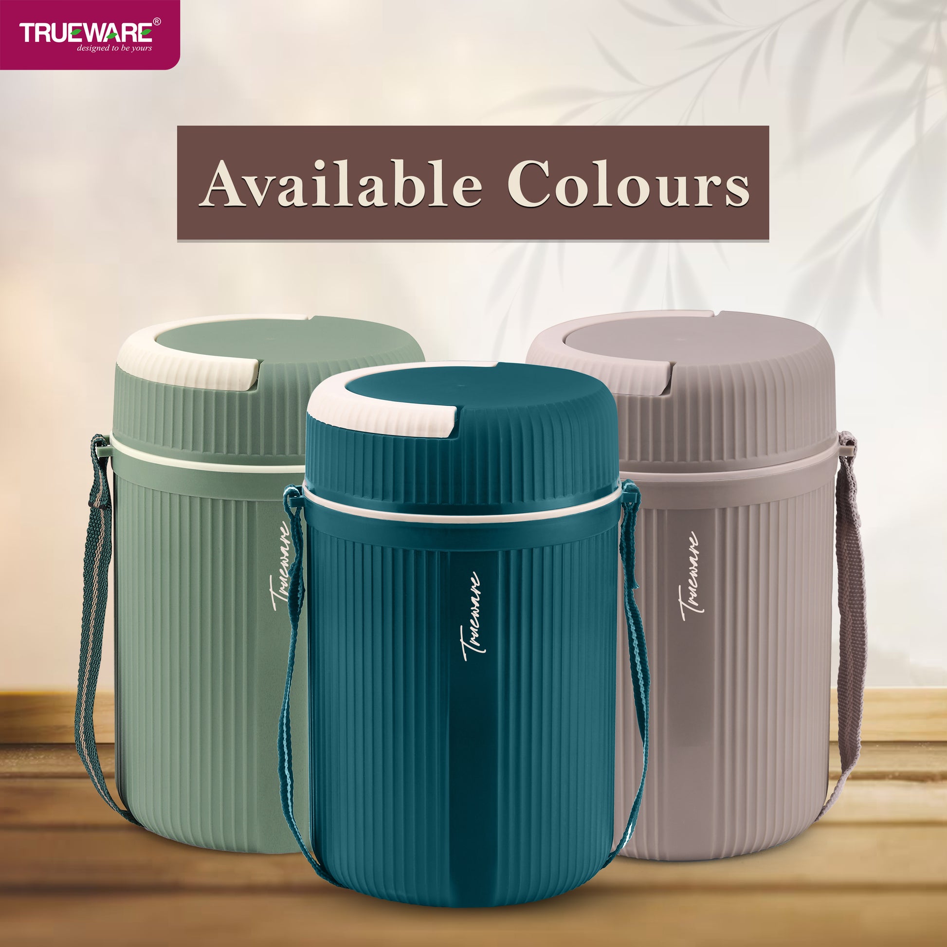 Trueware GRUB 2 Double Wall Insulated Hot Lunch Box with 2 SS Container 300 ML Each & 1 SS Container 200ML