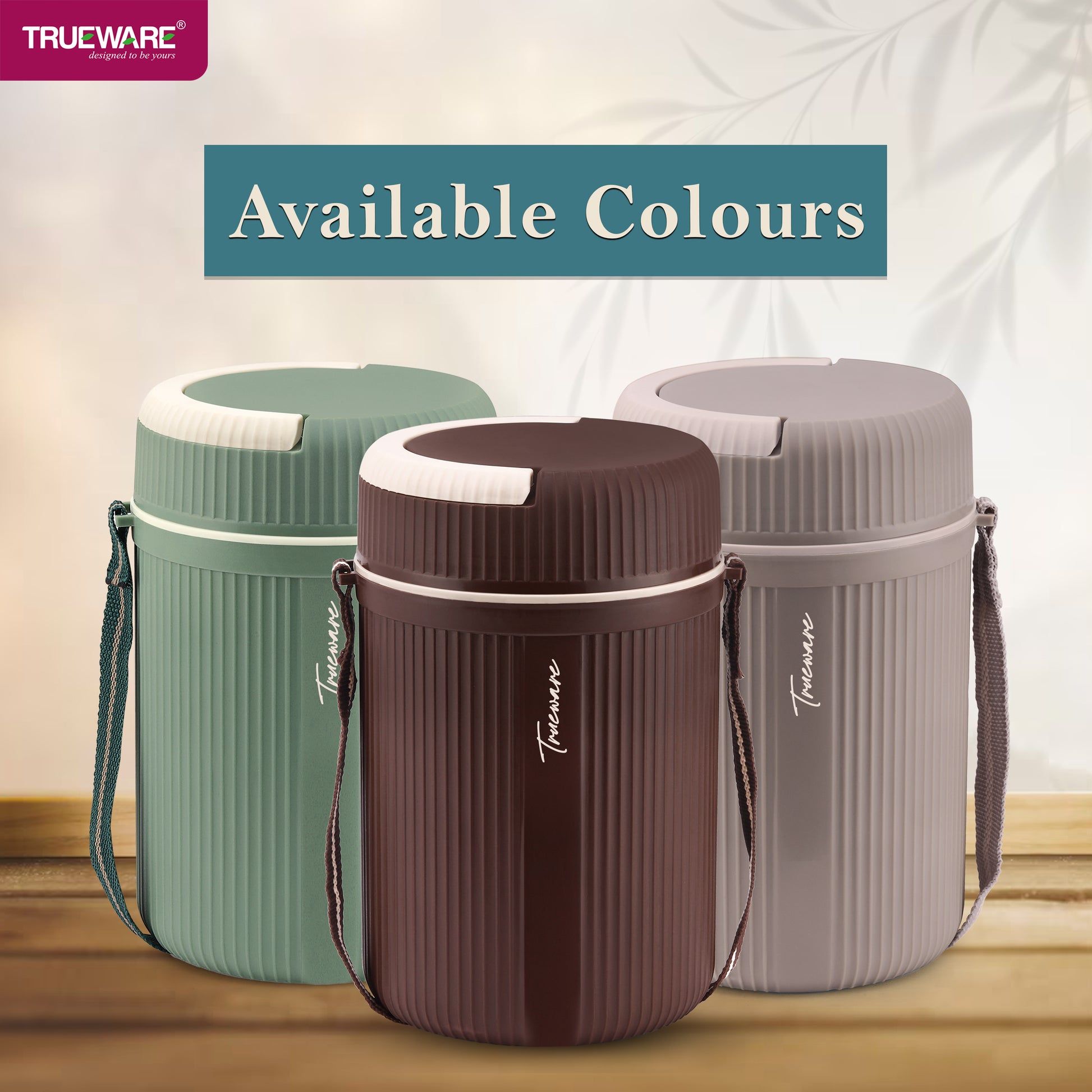 Trueware GRUB 3 Double Wall Insulated Hot Lunch Box with 3 SS Container 300 ML Each