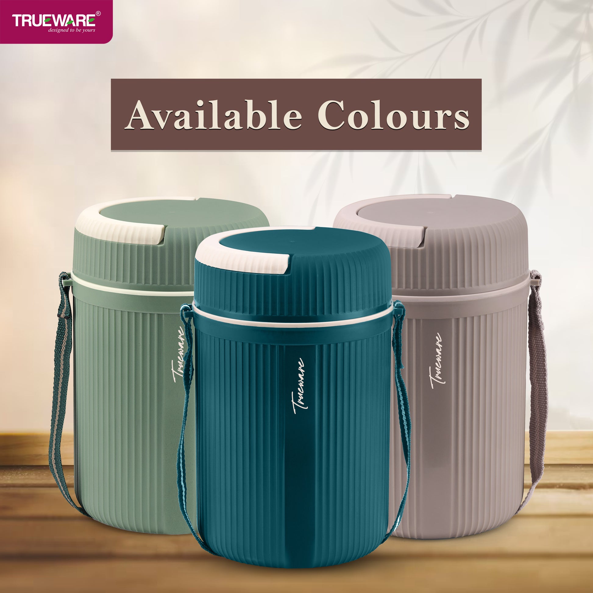 Trueware GRUB 3 Double Wall Insulated Hot Lunch Box with 3 SS Container 300 ML Each