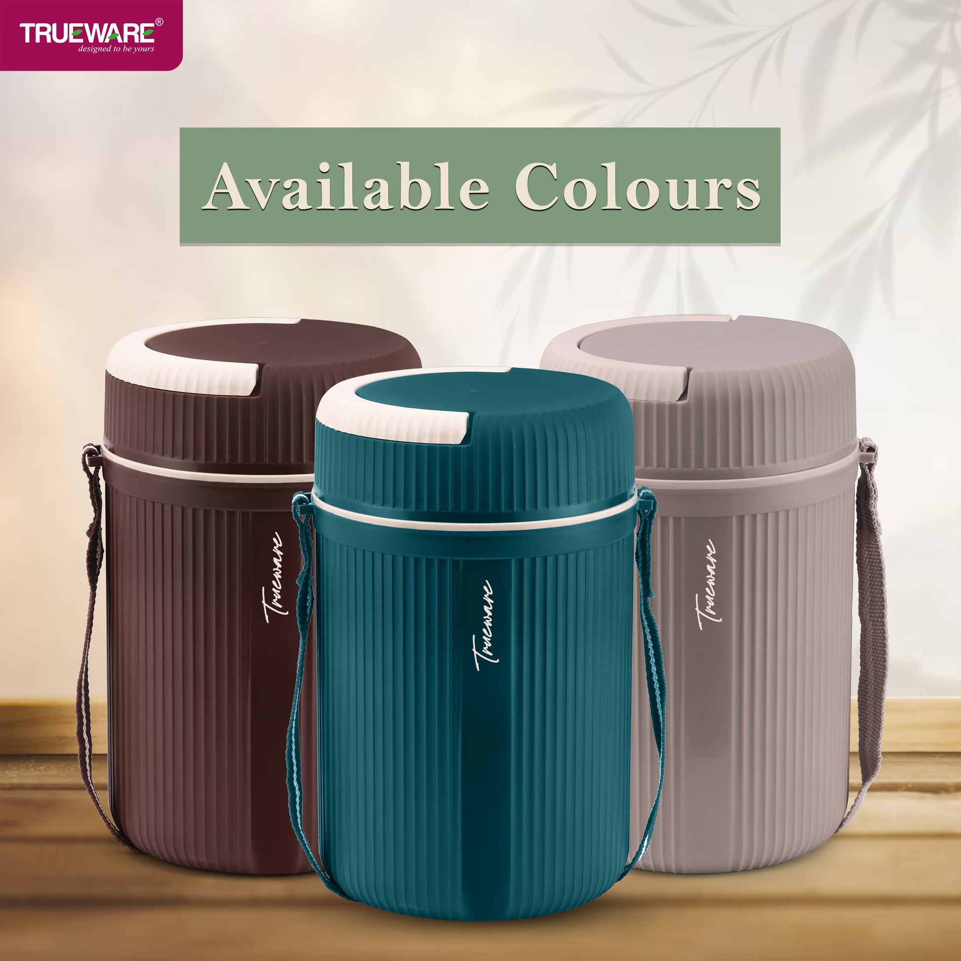 Trueware GRUB 3 Double Wall Insulated Hot Lunch Box with 3 SS Container 300 ML Each