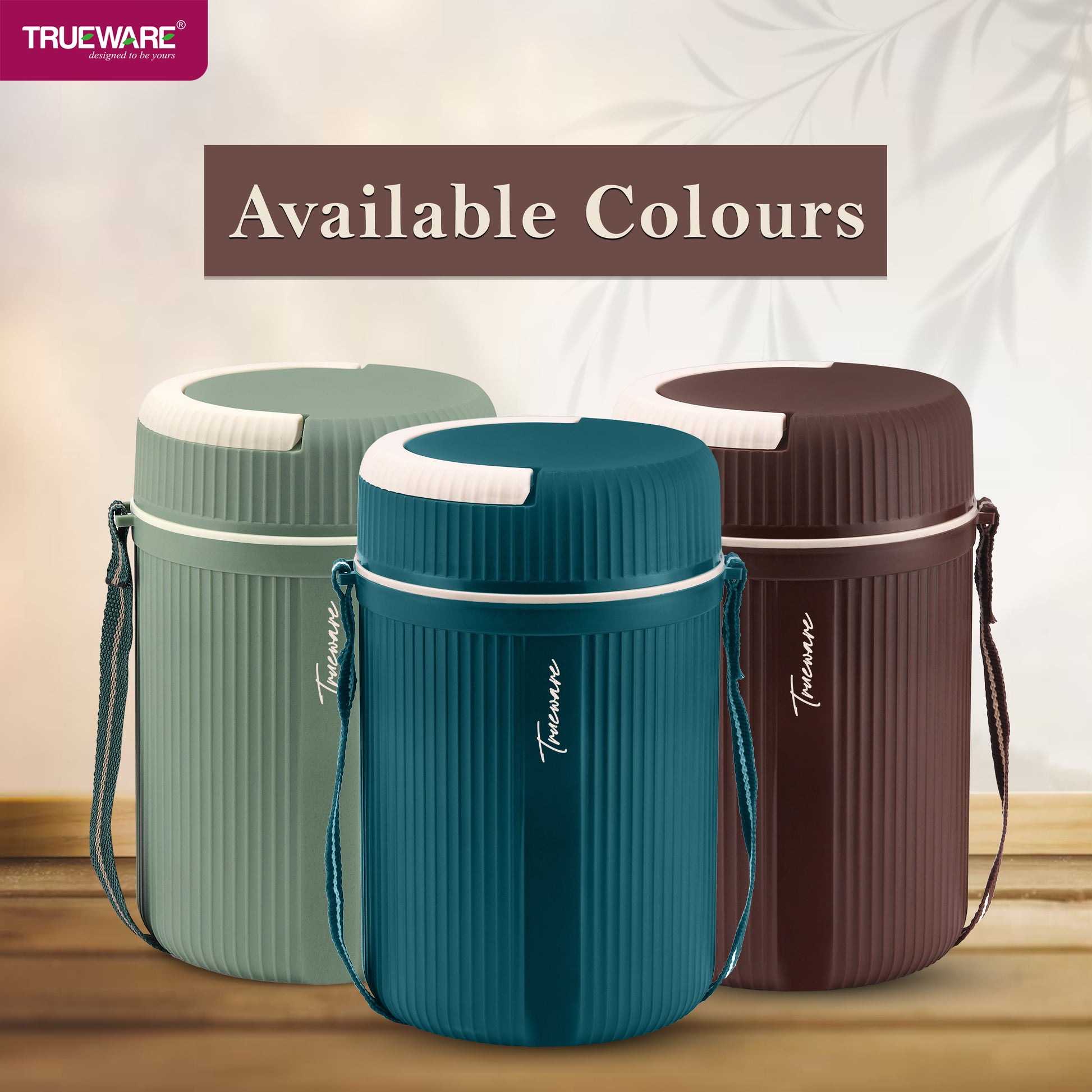 Trueware GRUB 3 Double Wall Insulated Hot Lunch Box with 3 SS Container 300 ML Each