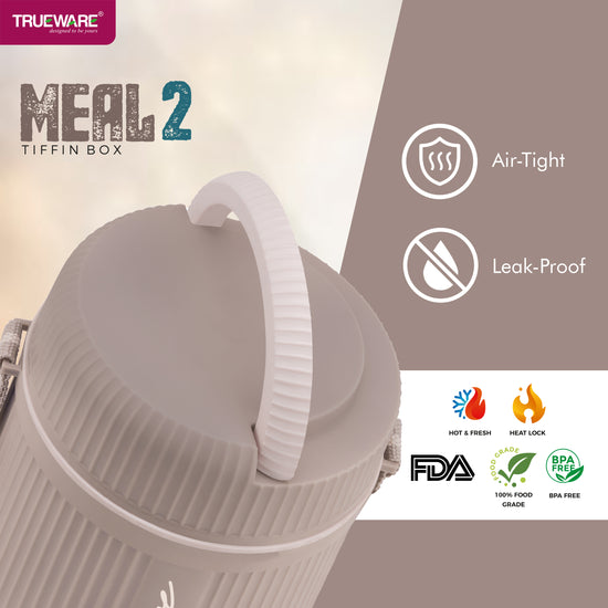 Trueware Meal Insulated Lunch Box (Blue, Medium)Plastic,1100 ML