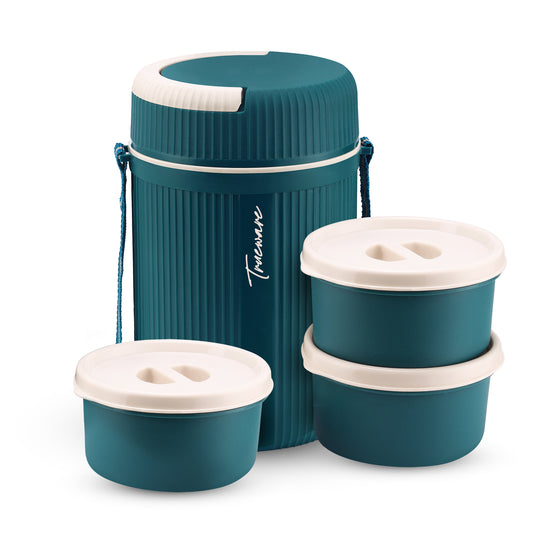Trueware Meal Insulated Lunch Box (Blue, Large)Plastic,1100 ML