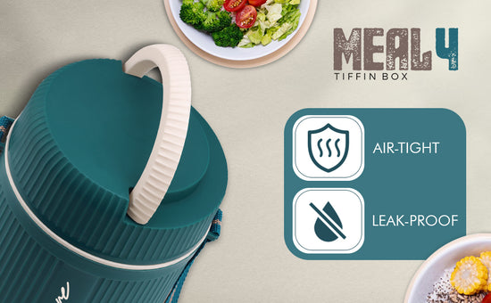 Trueware Meal 4 Insulated Hot Lunch Box with 3 PP Container 300 ML Each & 1 200ML