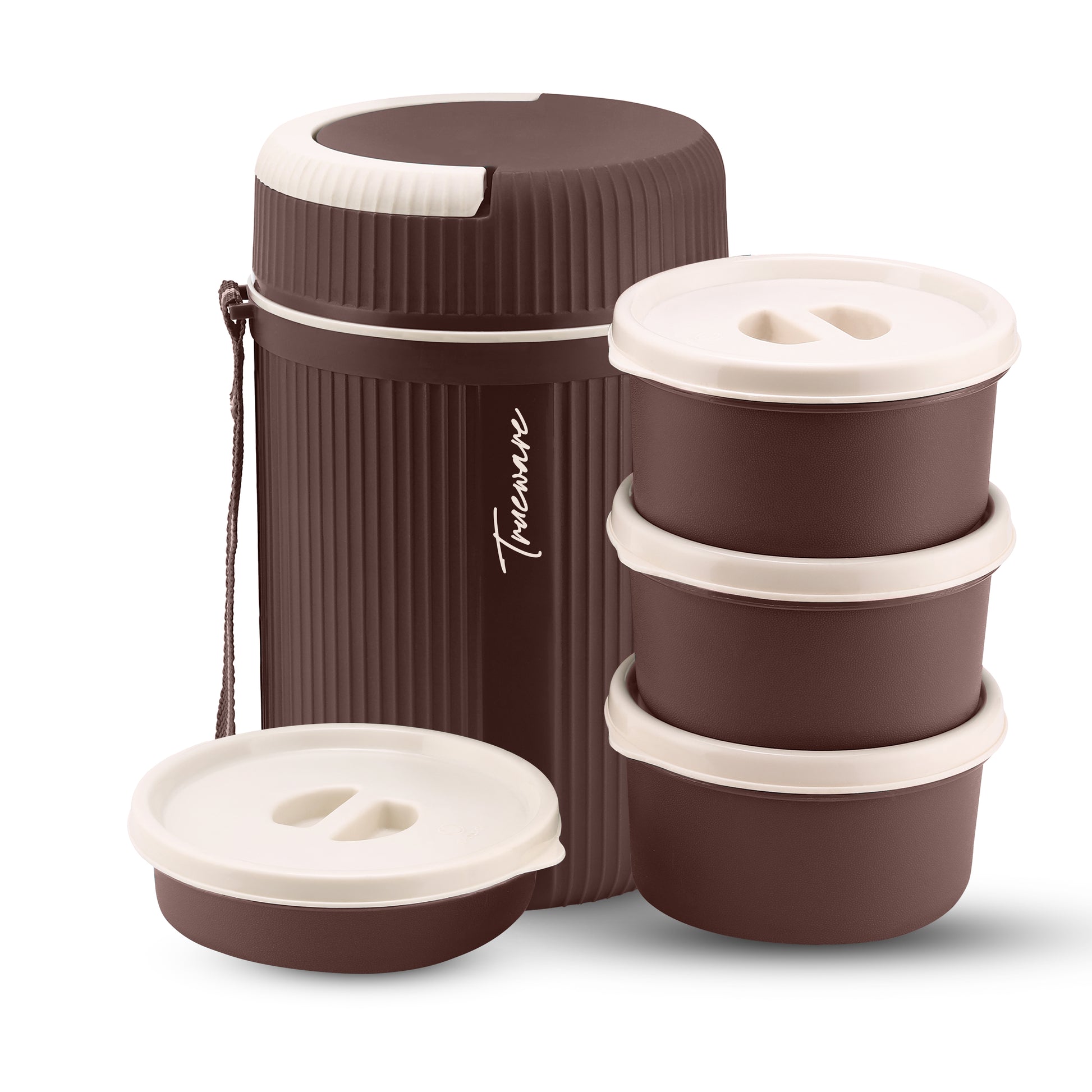 Trueware Meal 4 Insulated Hot Lunch Box with 3 PP Container 300 ML Each & 1 200ML