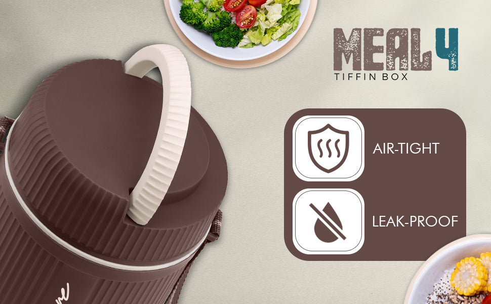 Trueware Meal 4 Insulated Hot Lunch Box with 3 PP Container 300 ML Each & 1 200ML
