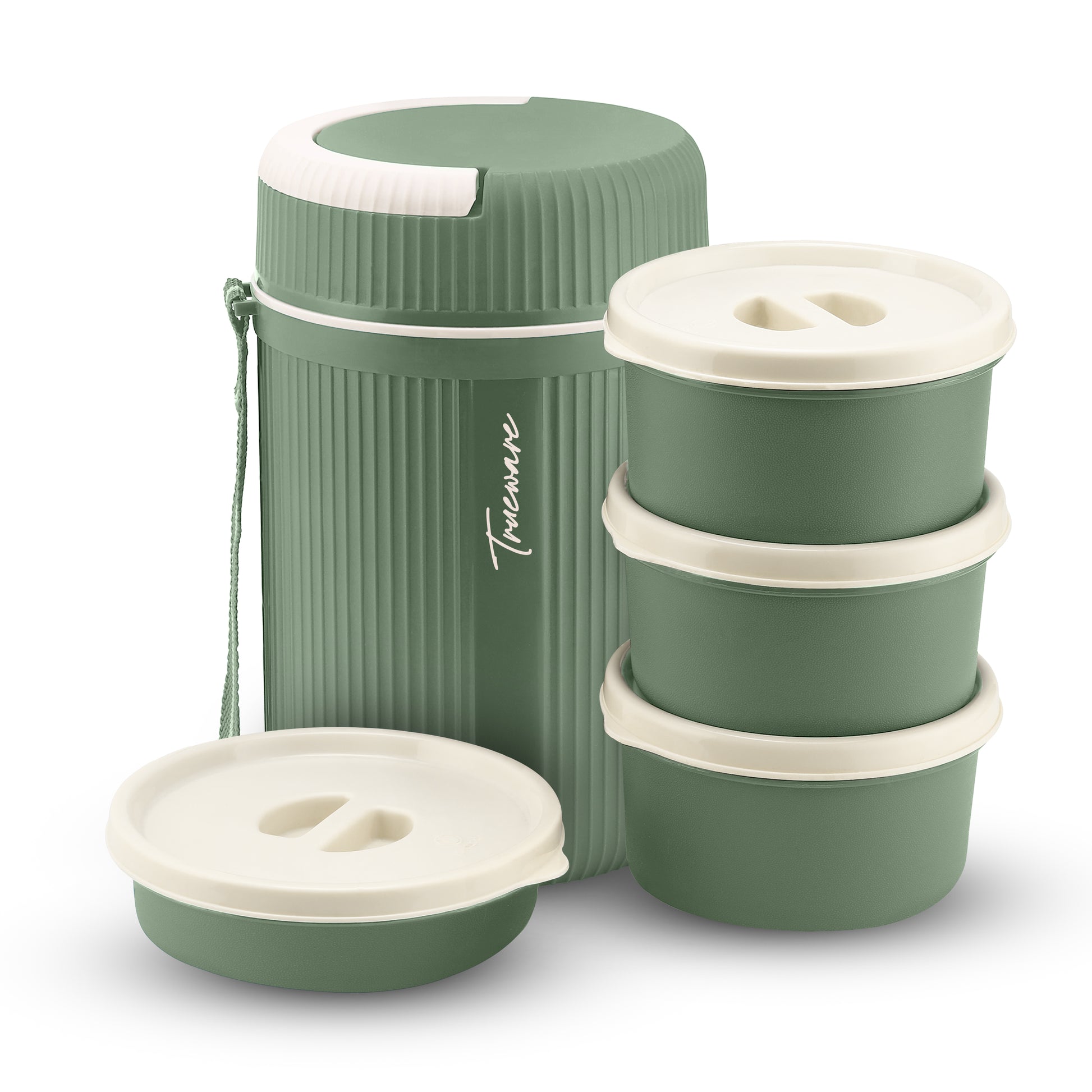Trueware Meal 4 Insulated Hot Lunch Box with 3 PP Container 300 ML Each & 1 200ML