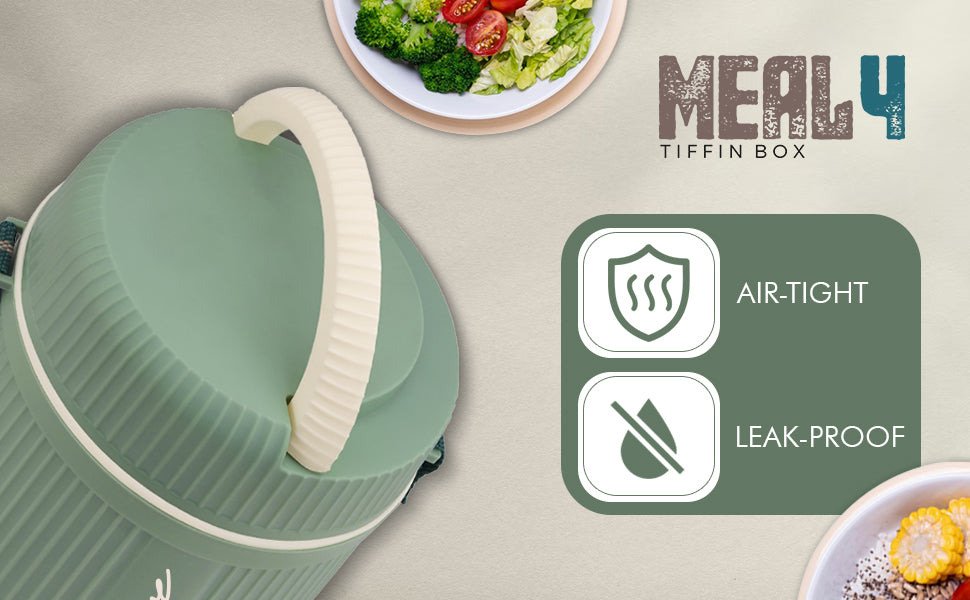 Trueware Meal 4 Insulated Hot Lunch Box with 3 PP Container 300 ML Each & 1 200ML