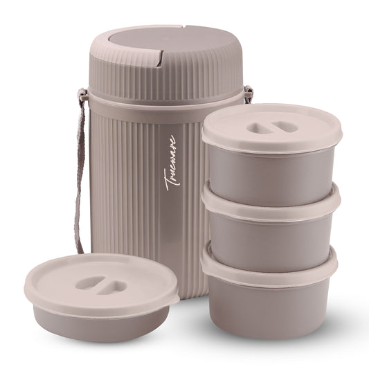Trueware Meal 4 Insulated Hot Lunch Box with 3 PP Container 300 ML Each & 1 200ML