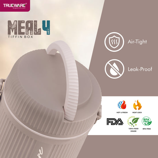 Trueware Meal 4 Insulated Hot Lunch Box with 3 PP Container 300 ML Each & 1 200ML