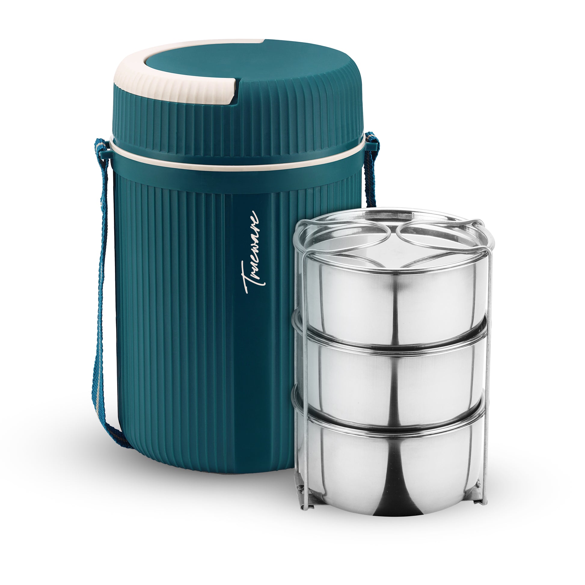 Trueware Quick Meal 3 Insulated Thermoware Hot Lunch Box with 3 SS Container 300 ML Each