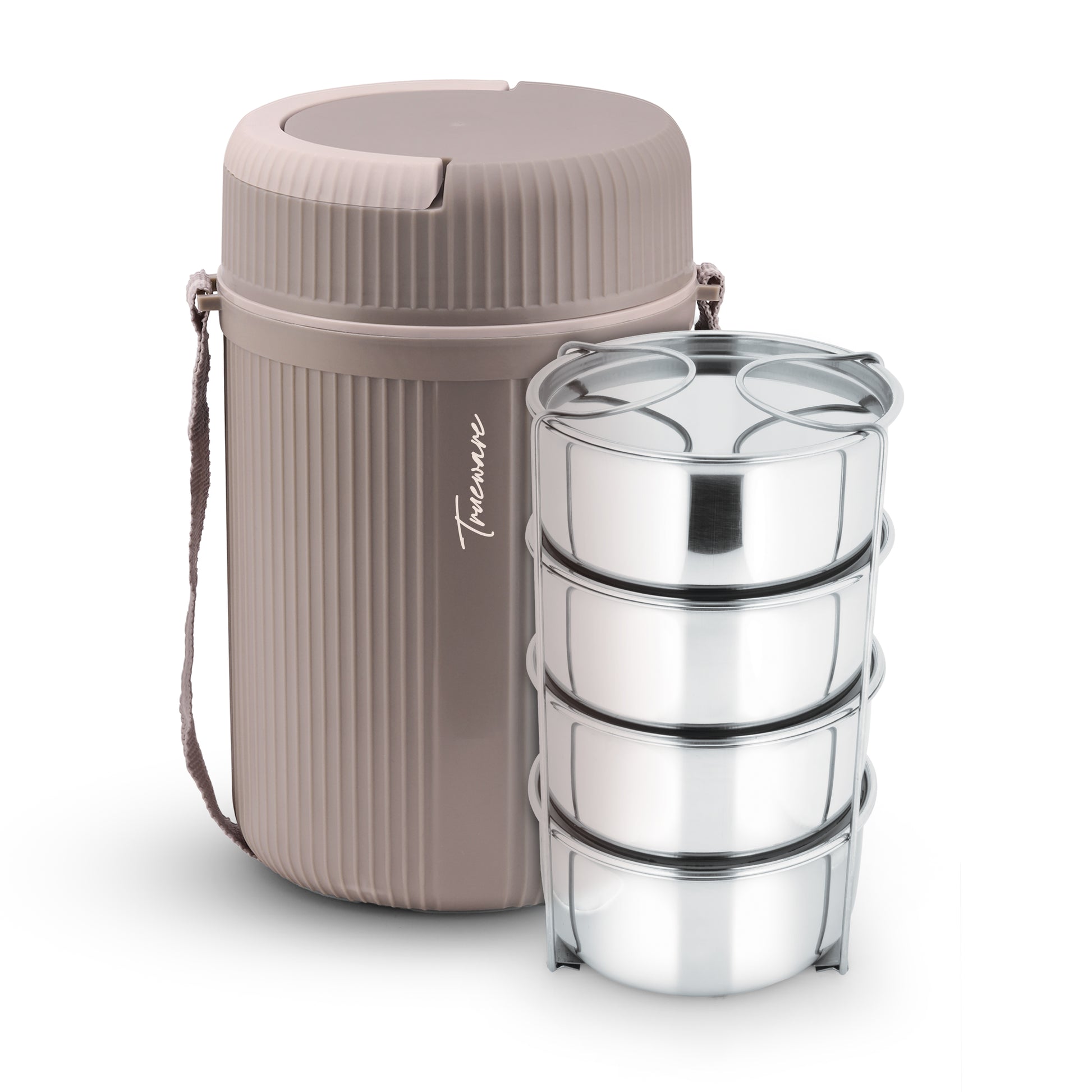 Trueware Quick Meal 4 Insulated Thermoware Hot Lunch Box with 4 SS Container 300 ML Each