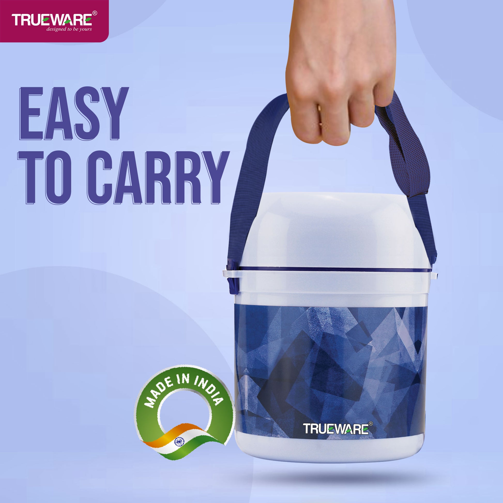 Trueware Office 2 Lunch Box with 3 Stainless Steel Container,300ml X2, 200Ml X 1 Brown