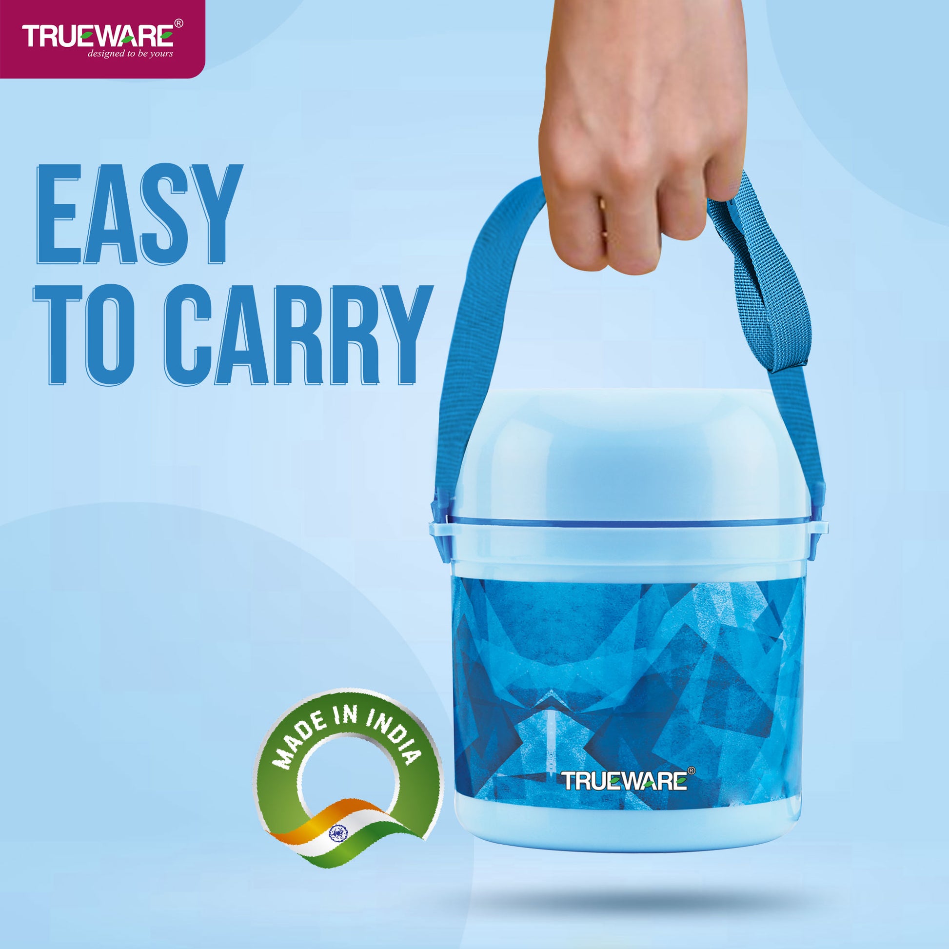 Trueware Office 2 Lunch Box with 3 Stainless Steel Container,300ml X2, 200Ml X 1 Brown