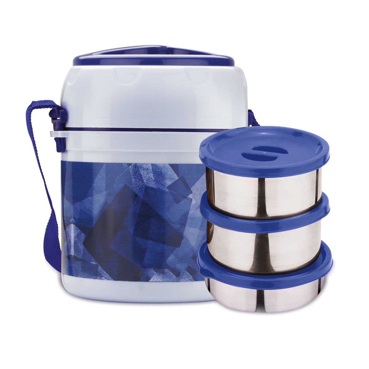 Trueware Office 3 Lunch Box with 3 Stainless Steel Container,300ml X 3 Brown