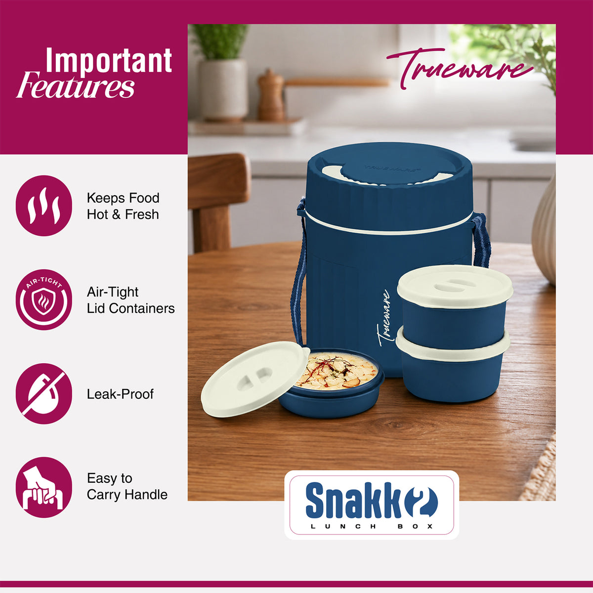 Trueware Snakk 2 Lunch Box I 3 Containers