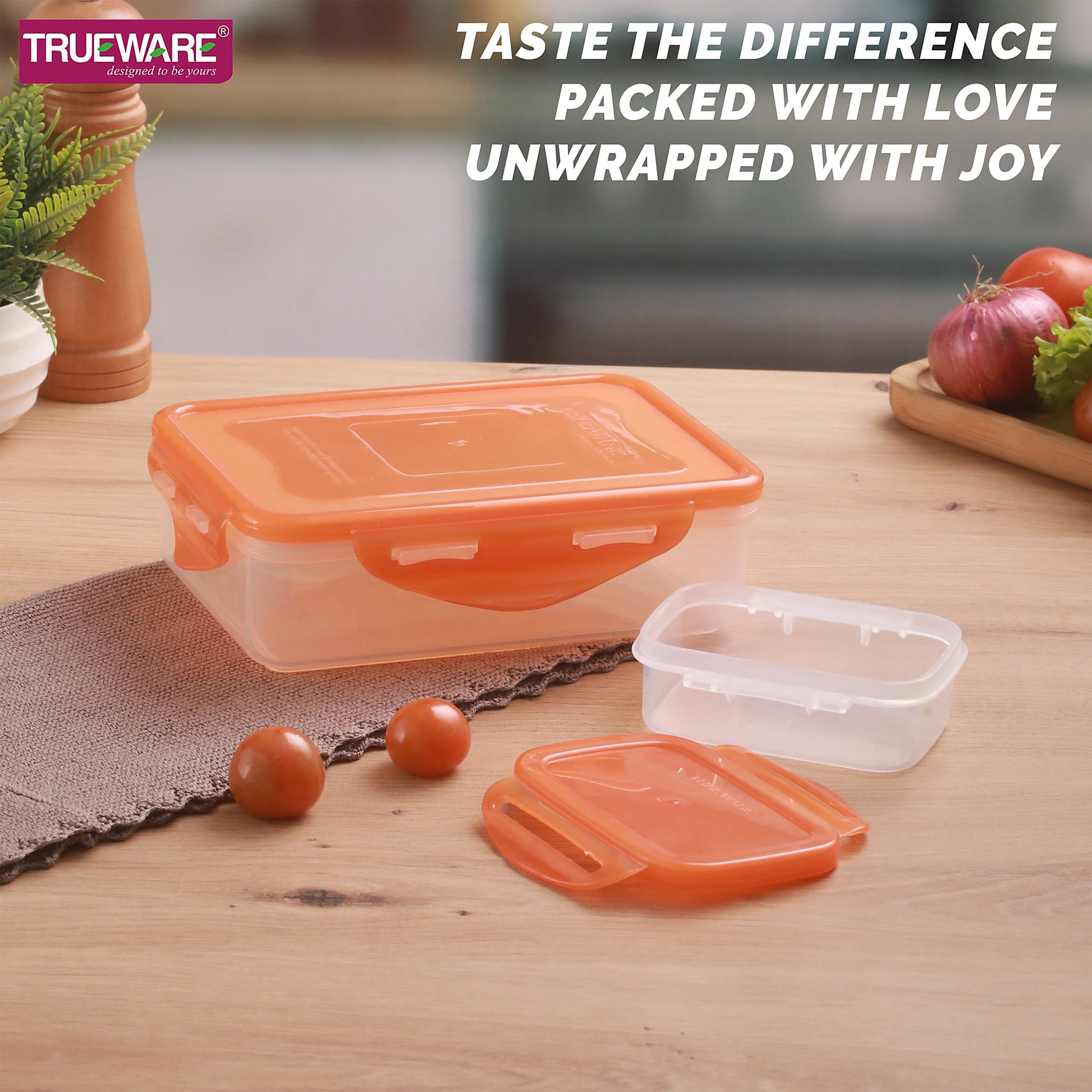 Trueware Tiffinline School Mate Plastic Kids Lunch Box Big Box | 500 ML & Small 150 ML