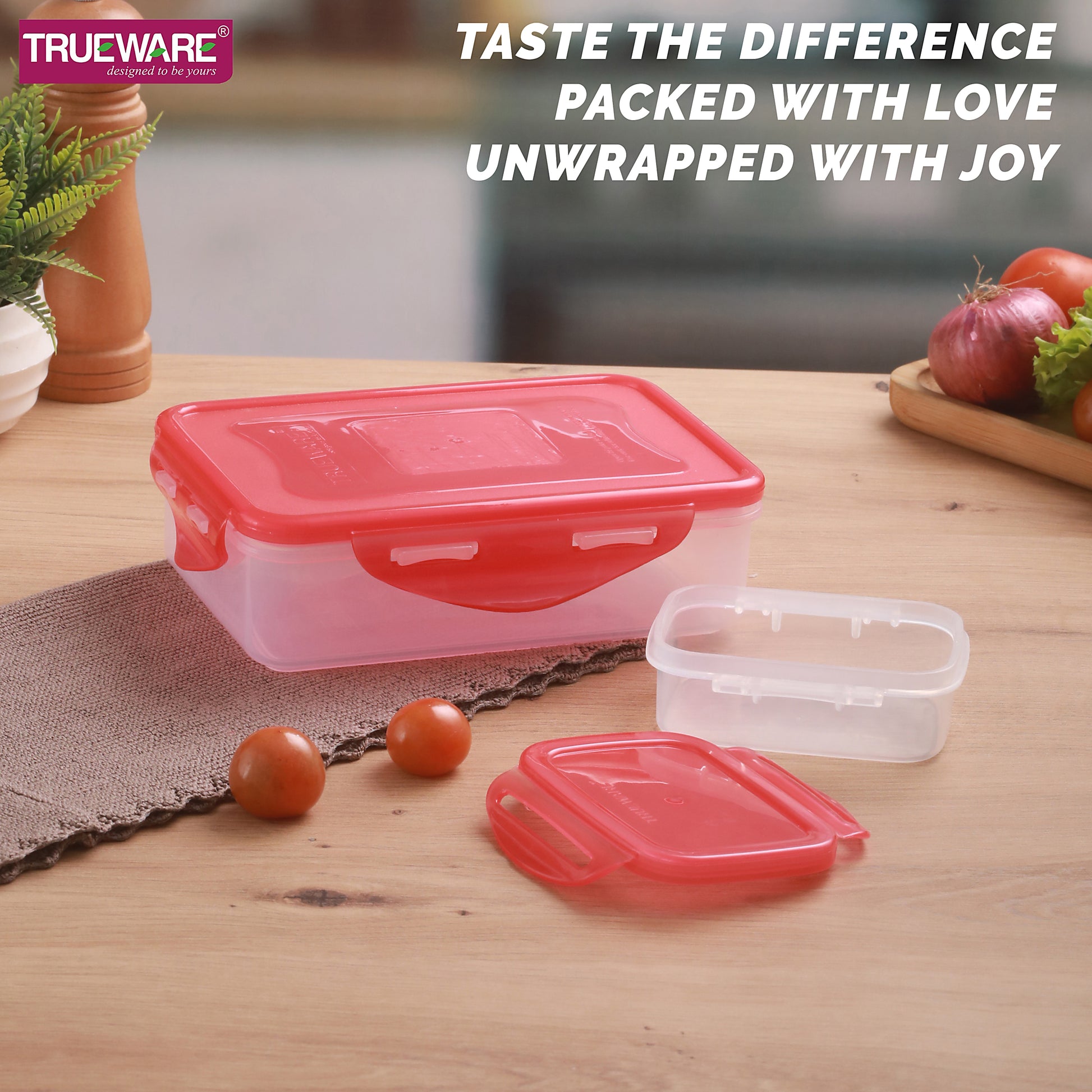Trueware Tiffinline School Mate Plastic Kids Lunch Box Big Box | 500 ML & Small 150 ML