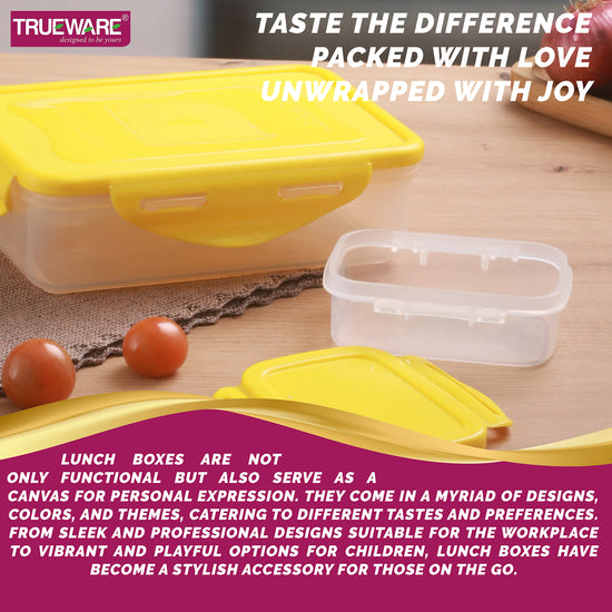 Trueware Tiffinline School Mate Plastic Kids Lunch Box Big Box | 500 ML & Small 150 ML