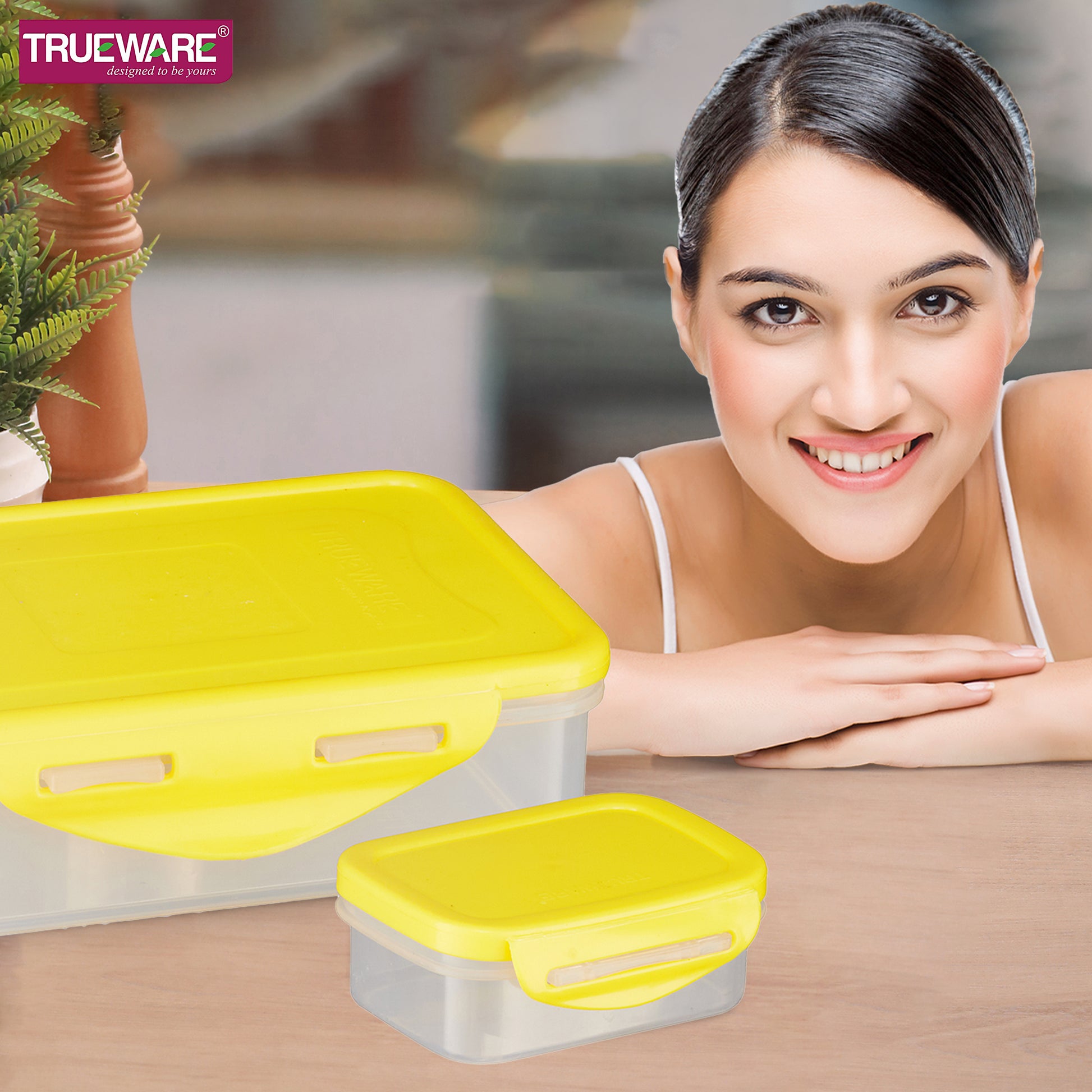 Trueware Tiffinline School Mate Plastic Kids Lunch Box Big Box | 500 ML & Small 150 ML