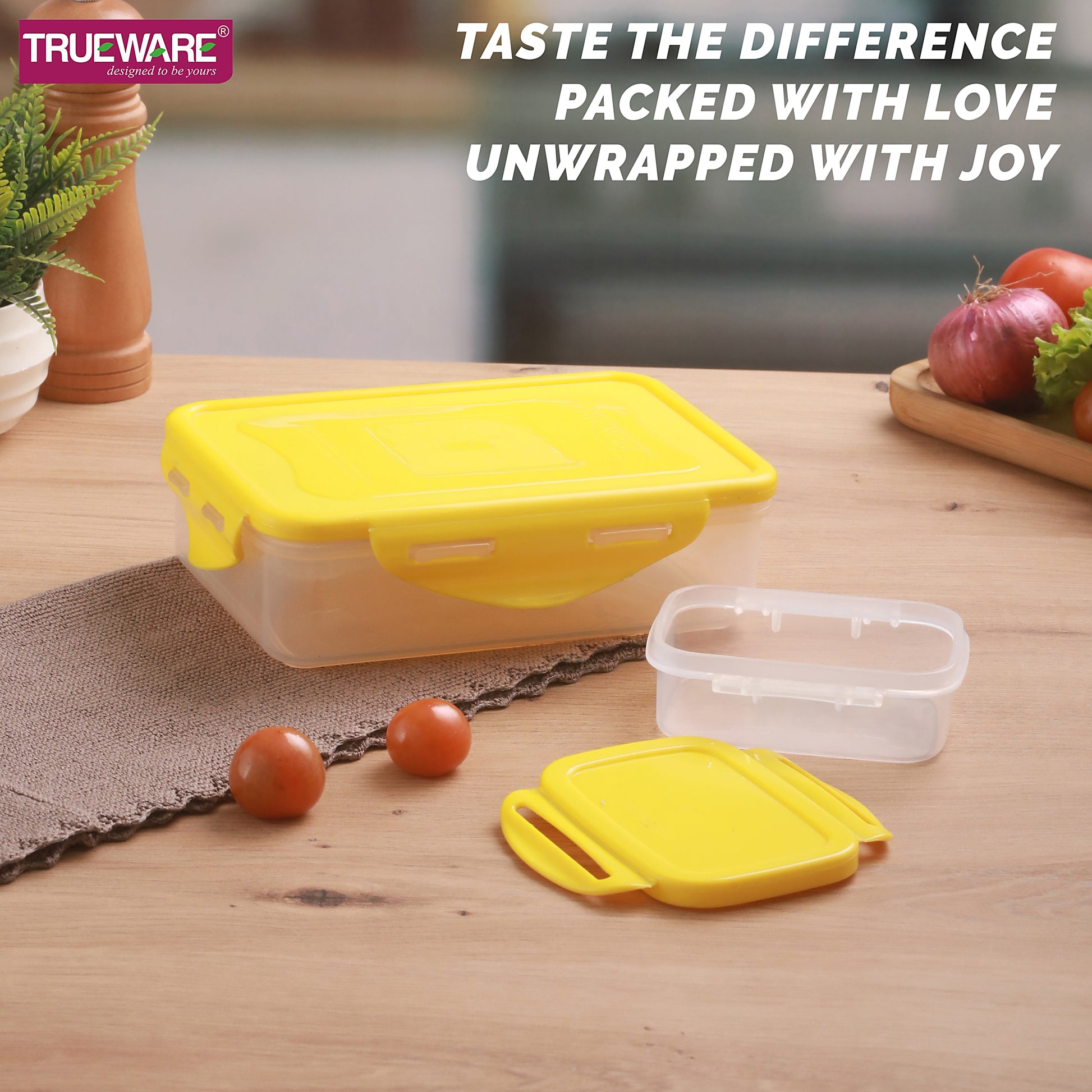 Trueware Tiffinline School Mate Plastic Kids Lunch Box Big Box | 500 ML & Small 150 ML
