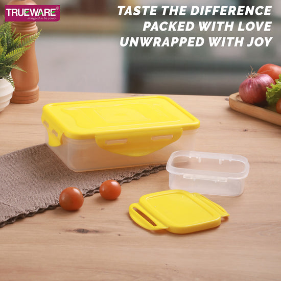Trueware Tiffinline School Mate Plastic Kids Lunch Box Big Box | 500 ML & Small 150 ML