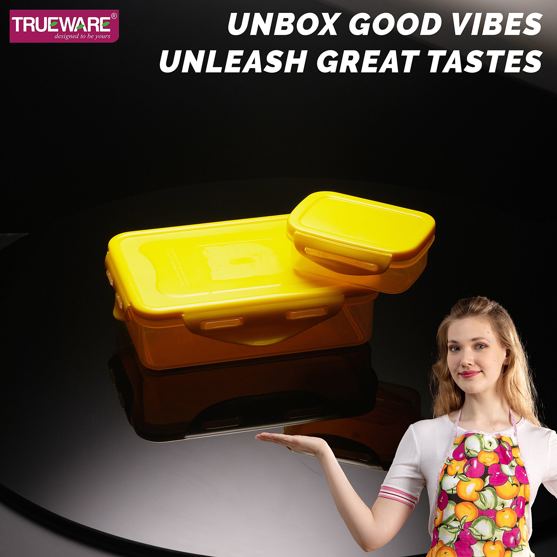 Trueware Tiffinline School Mate Plastic Kids Lunch Box Big Box | 500 ML & Small 150 ML