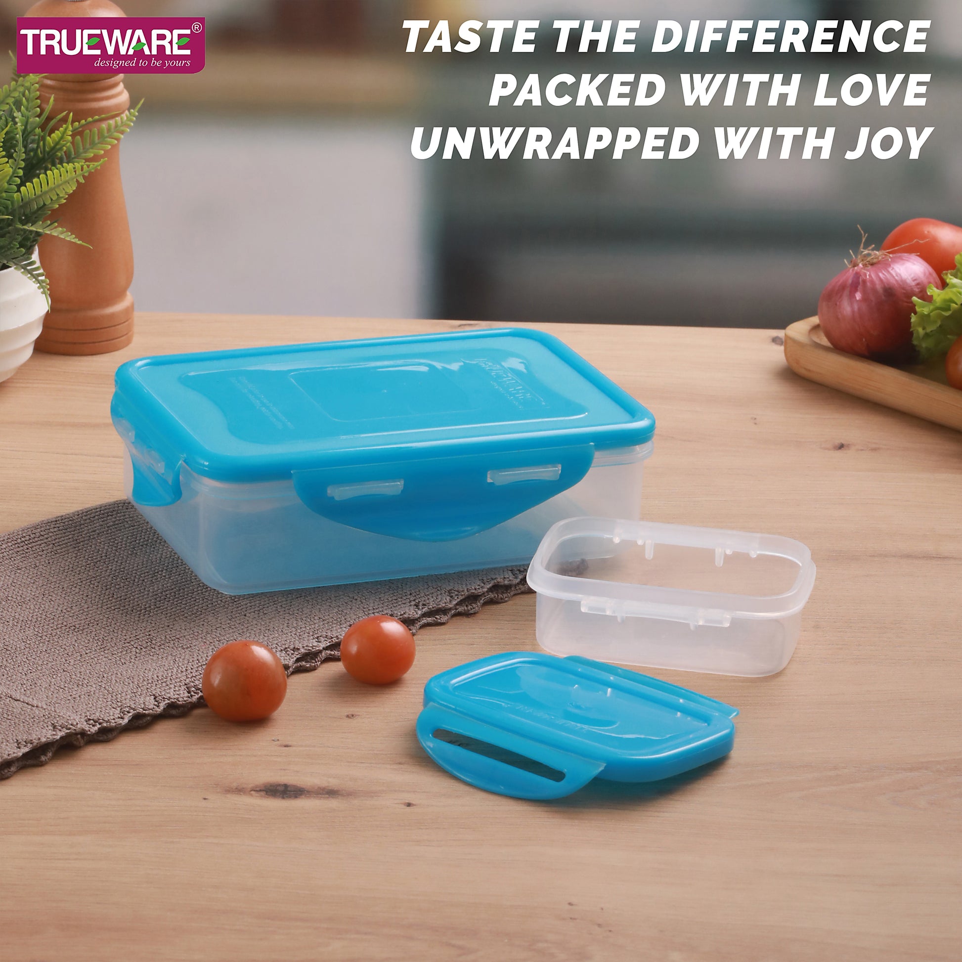 Trueware Tiffinline School Mate Plastic Kids Lunch Box Big Box | 500 ML & Small 150 ML